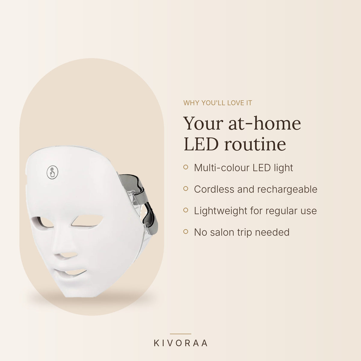 LED face mask features