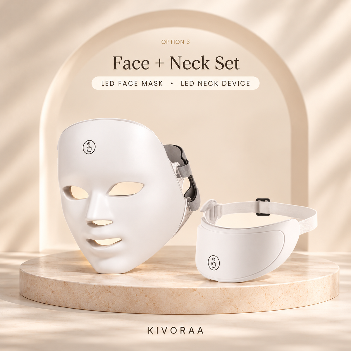 LED face mask and LED neck device set